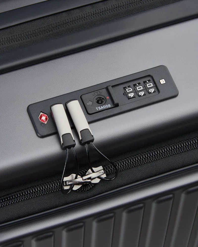 DELSEY Paris  securitime front opening 55 cm 4 double wheeled expandable cabin luggage trolley case - anthracite  | Best Price UAE